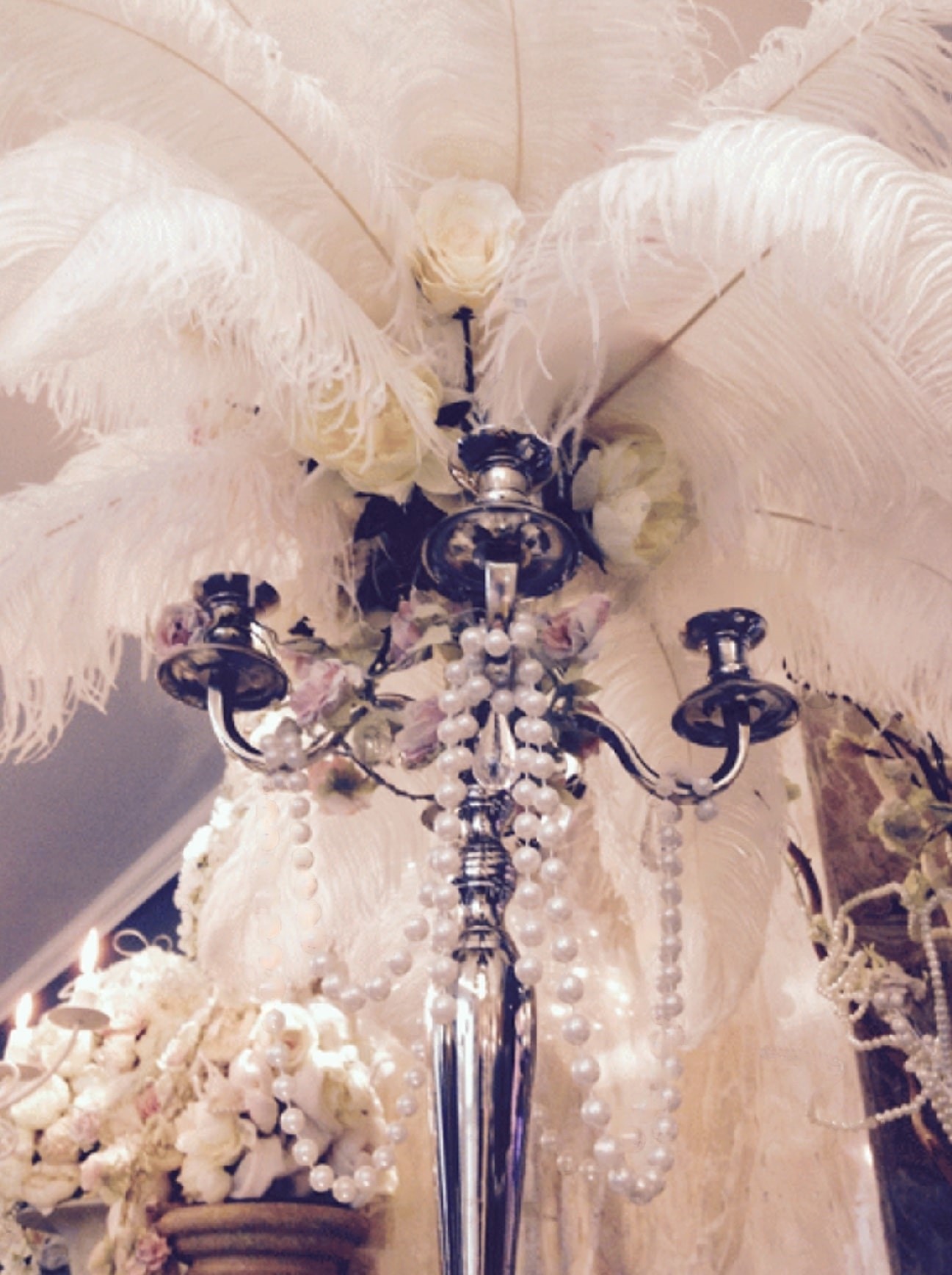 chandelier plumes mariage